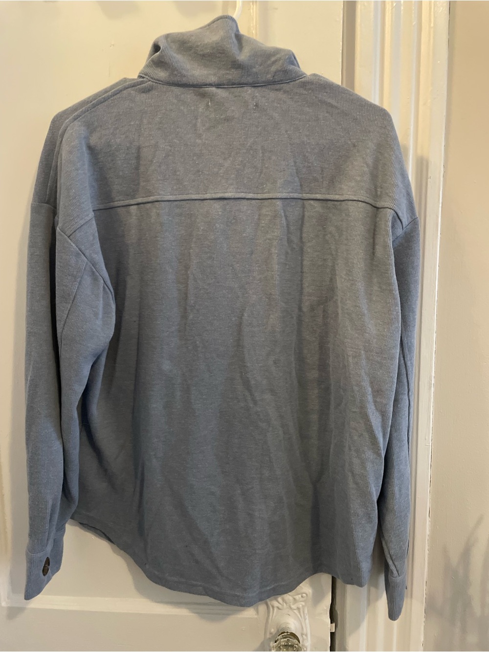 Light Blue Button-Front Shirt Jacket - Picture 2 of 5